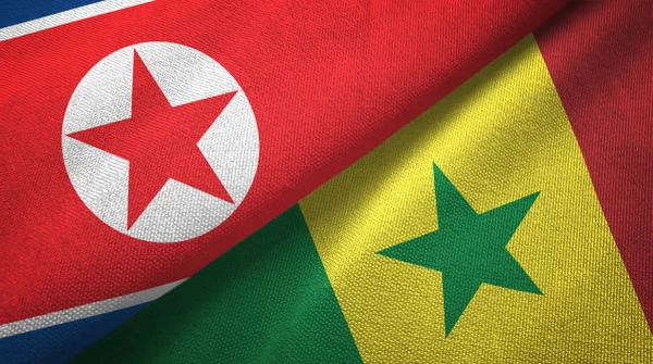 Kuzey Kore ve Senegal iki bayraklar tekstil kumaş, kumaş dokusu