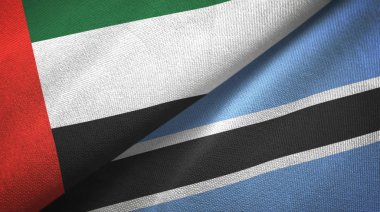 Birleşik Arap Emirlikleri ve Botswana iki bayraklar tekstil kumaş, kumaş doku 