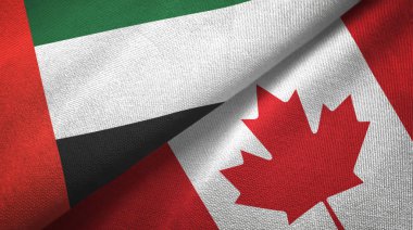 Birleşik Arap Emirlikleri ve Kanada iki bayraklar tekstil kumaş, kumaş dokusu 