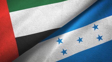 Birleşik Arap Emirlikleri ve Honduras iki bayrakları tekstil kumaş, kumaş doku