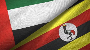 Birleşik Arap Emirlikleri ve Uganda iki bayraklar tekstil kumaş, kumaş dokusu