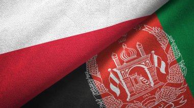 Polonya ve Afganistan iki bayraklar tekstil kumaş, kumaş dokusu 