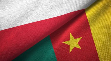 Polonya ve Kamerun iki bayraklar tekstil kumaş, kumaş dokusu 