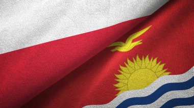 Polonya ve Kiribati iki bayraklar tekstil kumaş, kumaş dokusu