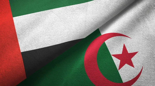 Birleşik Arap Emirlikleri ve Cezayir iki bayrakları tekstil kumaş, kumaş dokusu 