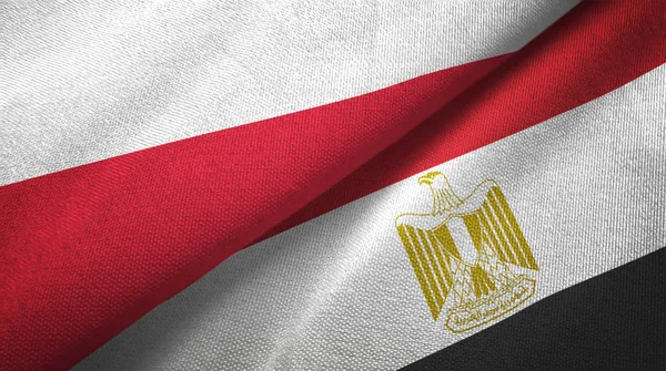 Poland and Egypt two flags textile cloth