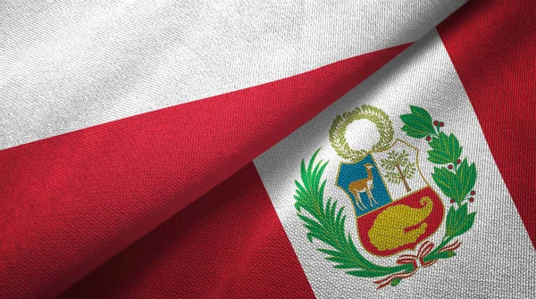 Polonya ve Peru iki bayraklar tekstil kumaş, kumaş dokusu