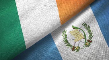 İrlanda ve Guatemala iki bayraklar tekstil kumaş, kumaş doku