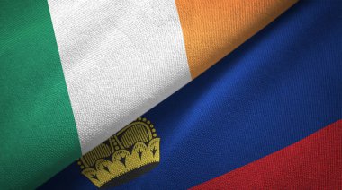 İrlanda ve Lihtenştayn iki bayraktekstil kumaş, kumaş doku