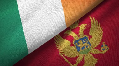 İrlanda ve Karadağ iki bayraktekstil kumaş, kumaş doku