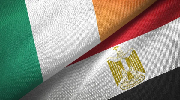 Ireland and Egypt two flags textile cloth
