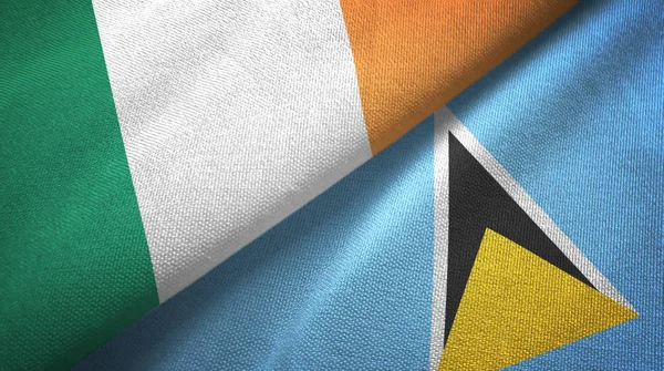 アイルランドとセントルシア2フラグ織物布、ファブリックテクスチャ — ストック写真
