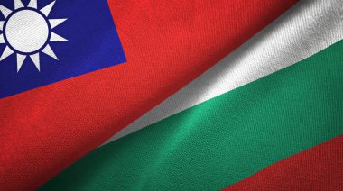 Tayvan ve Bulgaristan iki bayraktekstil kumaş, kumaş doku 