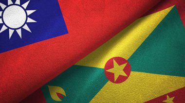 Tayvan ve Grenada iki bayraktekstil kumaş, kumaş doku