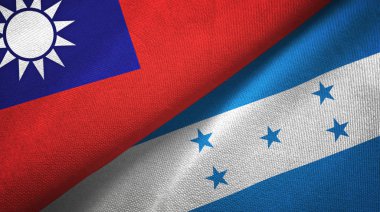 Tayvan ve Honduras iki bayraklar tekstil kumaş, kumaş doku