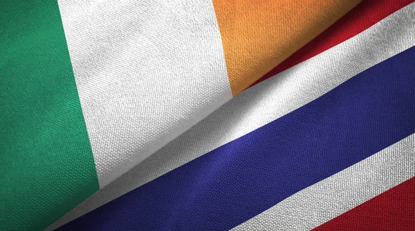爱尔兰和泰国两旗纺织布，织物质地 — 图库照片