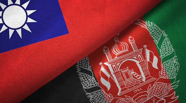 Tayvan ve Afganistan iki bayraklar tekstil kumaş, kumaş doku 