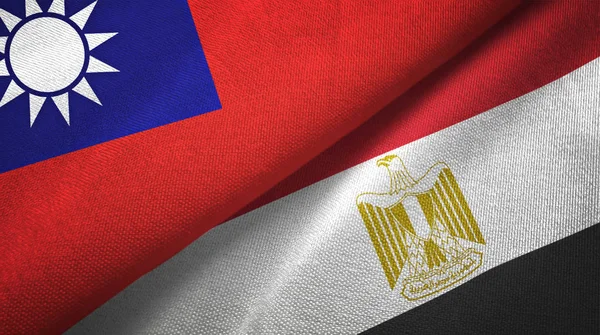 Taiwan and Egypt two flags textile cloth