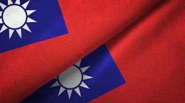 Tayvan iki bayraklar tekstil kumaş, kumaş doku