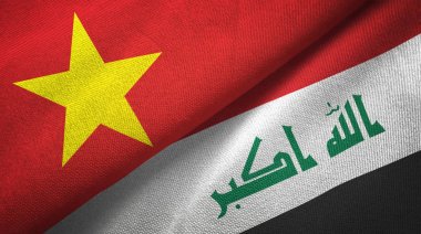 Vietnam ve Irak iki bayrak tekstil bezi
