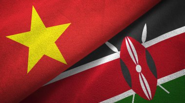 Vietnam ve Kenya iki bayraklar tekstil kumaş, kumaş doku