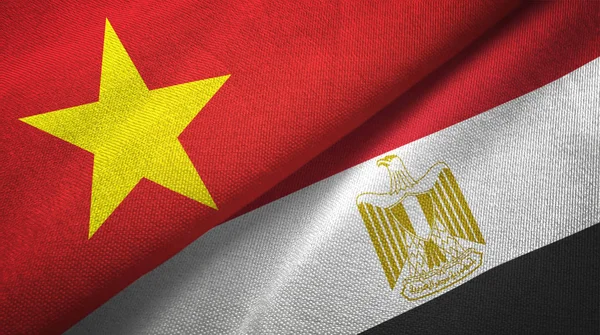 Vietnam and Egypt two flags textile cloth