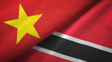 Vietnam ve Trinidad ve Tobago iki bayraklar tekstil kumaş, kumaş doku