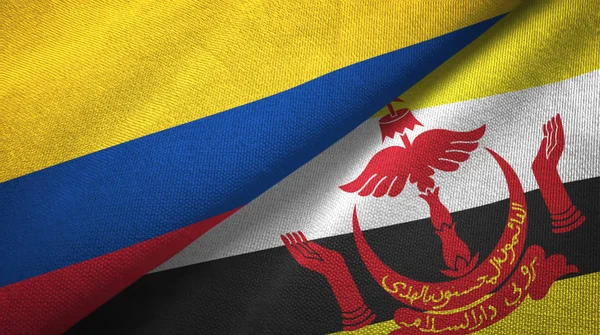 Kolombiya ve Brunei iki bayrak tekstil bezi