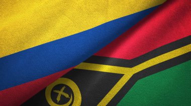 Kolombiya ve Vanuatu iki bayraklar tekstil kumaş, kumaş doku
