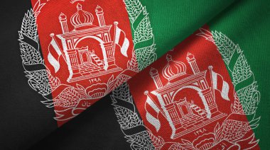 Afganistan iki bayraklar tekstil kumaş, kumaş doku