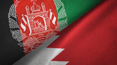 Afganistan ve Bahreyn iki bayraklar tekstil kumaş, kumaş doku 