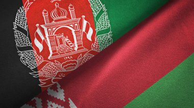 Afganistan ve Beyaz Rusya iki bayraklar tekstil kumaş, kumaş doku 