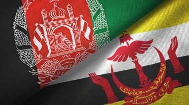 Afganistan ve Brunei iki bayrak tekstil bezi