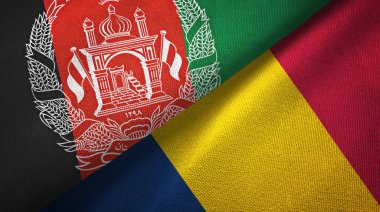 Afganistan ve Çad iki bayraklar tekstil kumaş, kumaş doku 