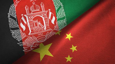 Afganistan ve Çin iki bayraktekstil kumaş, kumaş doku