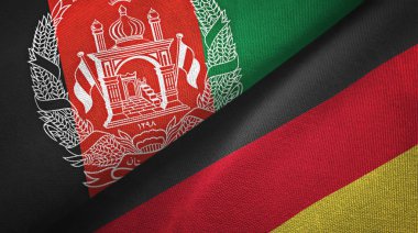 Afganistan ve Almanya iki bayrak tekstil kumaş, kumaş doku