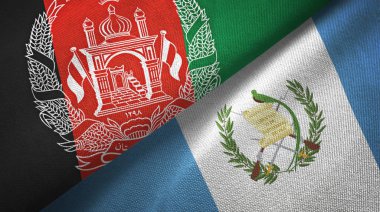 Afganistan ve Guatemala iki bayraklar tekstil kumaş, kumaş doku