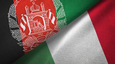 Afganistan ve İtalya iki bayraktekstil kumaş, kumaş doku