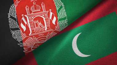 Afganistan ve Maldivler iki bayraklar tekstil kumaş, kumaş doku