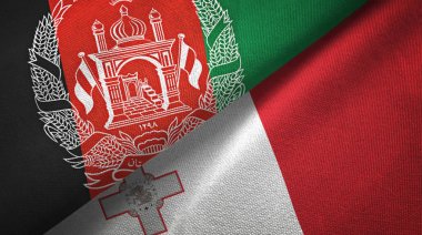 Afganistan ve Malta iki bayrak tekstil kumaş, kumaş doku