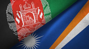 Afganistan ve Marshall Adaları iki bayraktekstil kumaş, kumaş doku