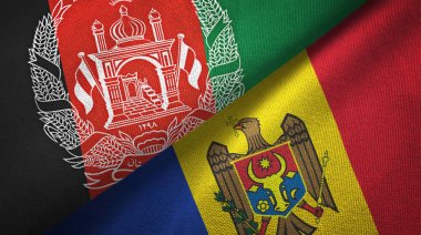 Afganistan ve Moldova iki bayrak tekstil kumaş, kumaş doku