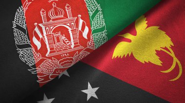 Afganistan ve Papua Yeni Gine iki bayraklar tekstil kumaş, kumaş doku