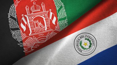 Afganistan ve Paraguay iki bayraklar tekstil kumaş, kumaş doku
