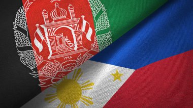 Afganistan ve Filipinler iki bayrak tekstil kumaş, kumaş doku