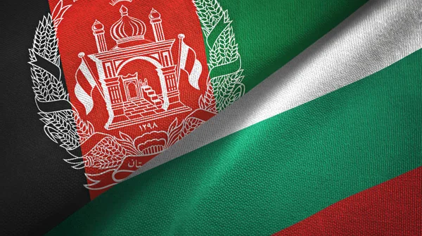 Afganistan ve Bulgaristan iki bayrak tekstil kumaş, kumaş doku 