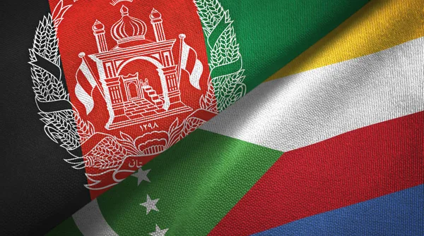 Afganistan ve Komorlar iki bayrak tekstil kumaş, kumaş doku
