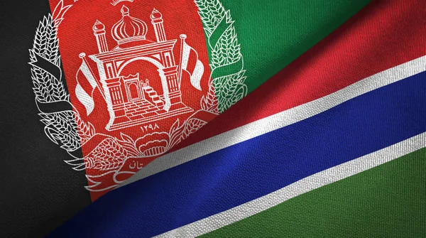 Afganistan ve Gambiya iki bayrak tekstil kumaş, kumaş doku