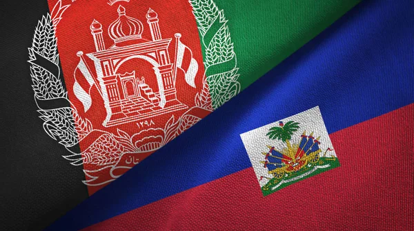 Afganistan ve Haiti iki bayraklar tekstil kumaş, kumaş doku