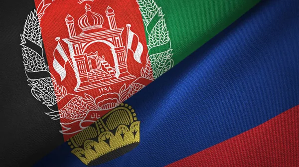 Afganistan ve Lihtenştayn iki bayrak tekstil kumaş, kumaş doku